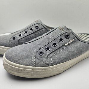 Taos Ez Soul Mule Sneakers Washed Gray Sz 8.5 Summer Canvas Slip On Foam Bed